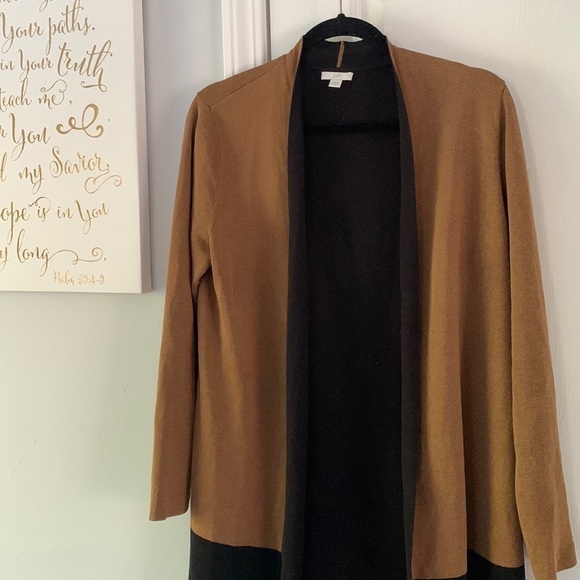J‎ Jill Brown Duster Cardigan Sweater Open Front size S - Picture 2 of 11